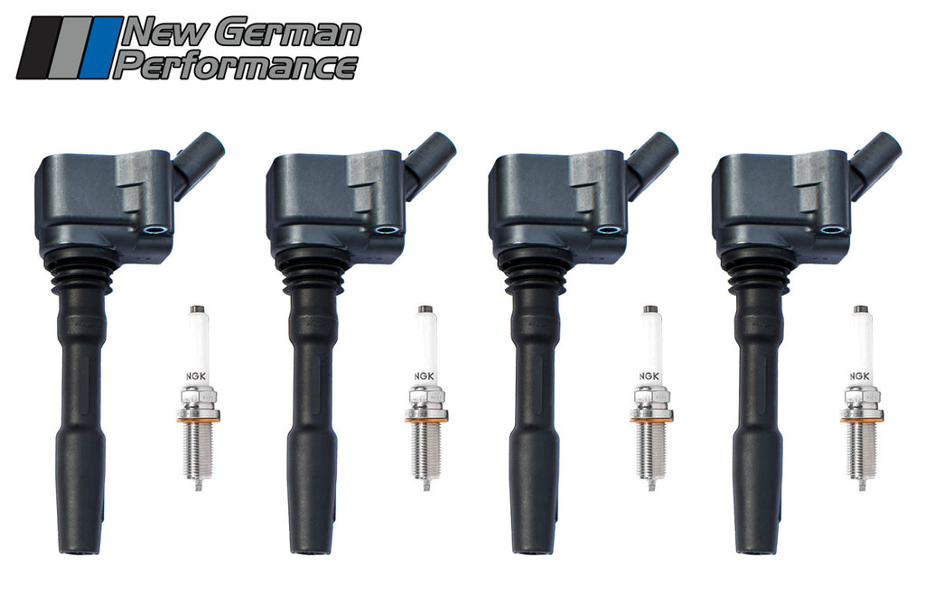 Audi 8V RS3, 8S TTRS, B9 A4/S4 Ignition Coilpacks - Upgrade for Gen 3 TSI 1.8T & 2.0T Engines - Set of 4 with Spark Plugs