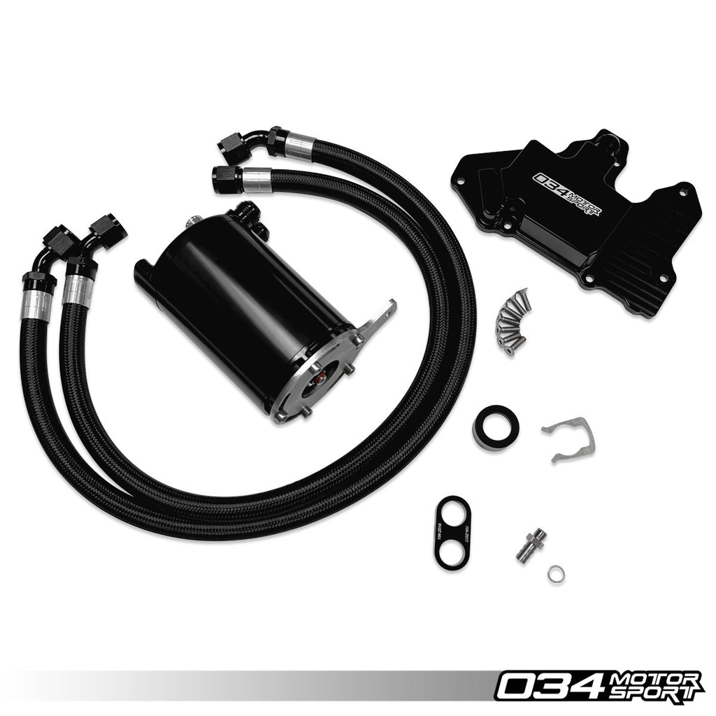 034MOTORSPORT STAGE 2 BILLET CATCH CAN KIT, 8V/8V.5 AUDI A3, MK7/MK7.5 VW GTI FWD - NLA