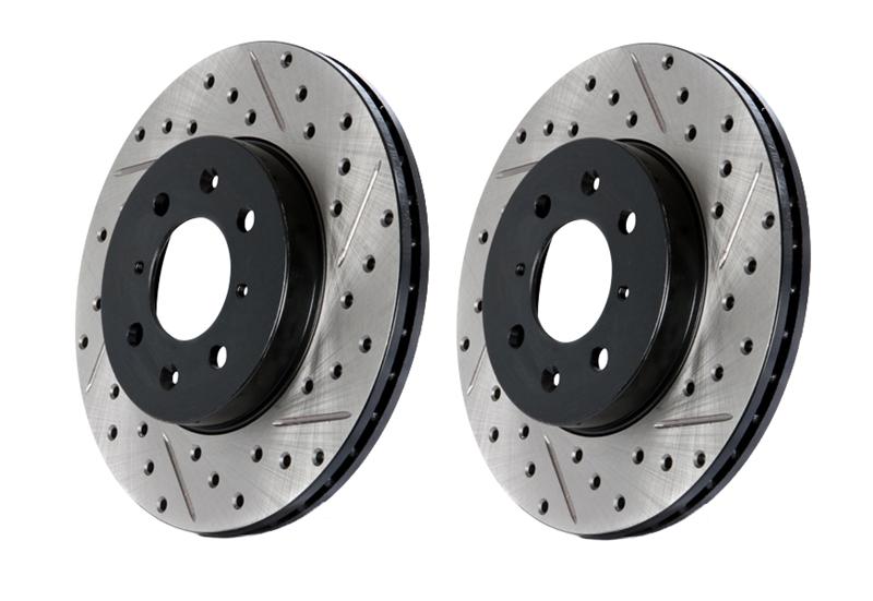 StopTech SportStop Drilled and Slotted Rotor - Front Left - Audi B8, B8.5 A5, S4, S5, C7, C7.5 A6, A7, 8R Q5, Porsche Macan