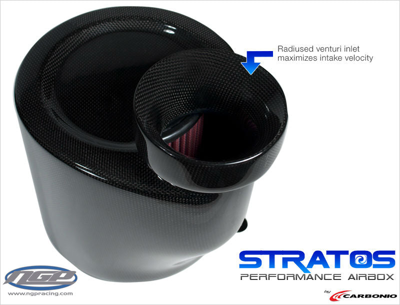 Stratos "TS"  Universal Carbon Fiber Airbox By Carbonio [Top Inlet]