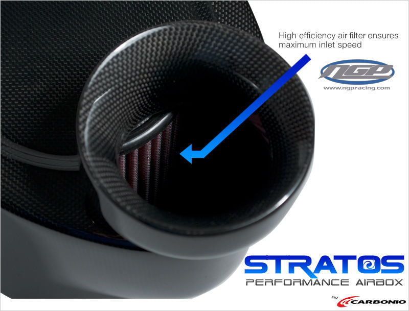 Stratos "TS"  Universal Carbon Fiber Airbox By Carbonio [Top Inlet]