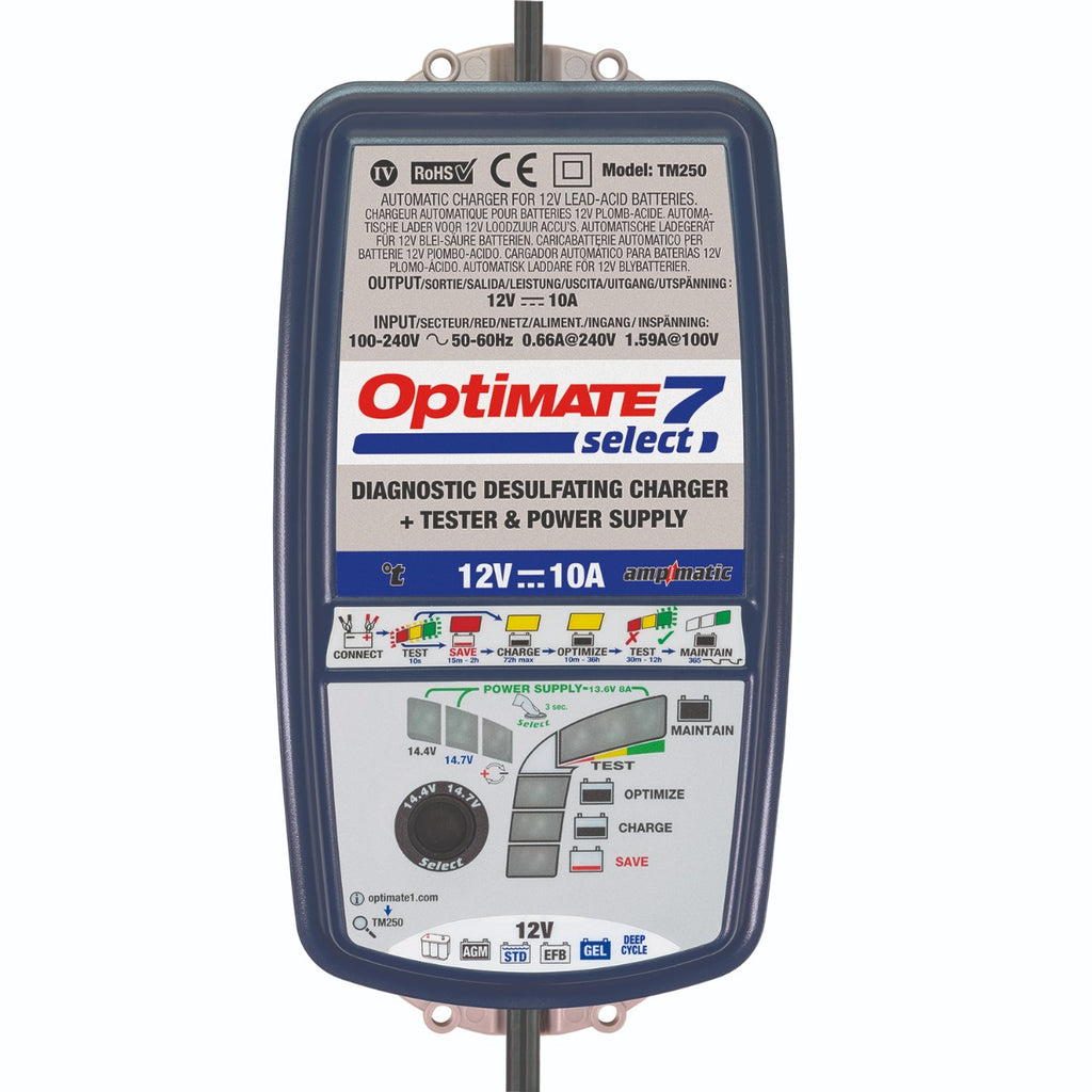 OPTIMATE 7 SELECT, 9-STEP 12V 10A SEALED BATTERY SAVING CHARGER & MAINTAINER